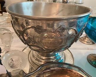 Pommery champagne bucket and underplate. Holds 4 bottles