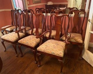 8 Queen Anne dining chairs