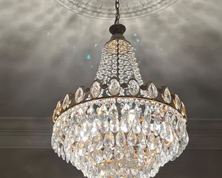Chandeliers are crystal and all from France 