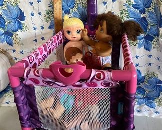 Doll Crib with Dolls All $12.00