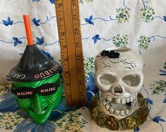 Skull Candle Holder and Witch Sipper $6.00