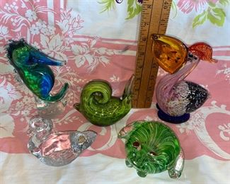 Frog, Snail, Seahorse and Duck Paperweights All 5 $30.00