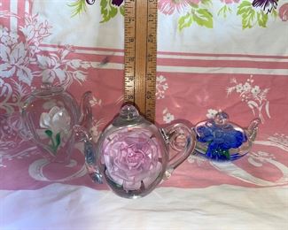 3 Teapot Paperweights $18.00