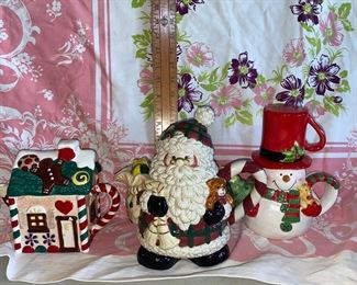 3 Holiday Teapots $18.00 for all 