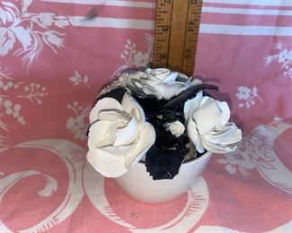 Royal Adderley White Flower Pot (has chipping) $5.00