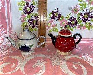 Smaller Polka Dot and Flower Teapots $9.00 for both 
