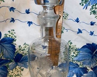 Glass Etched Decanter $10.00