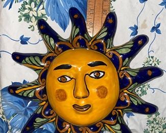 Mexican Pottery Sun, has been repaired see next photo $6.00