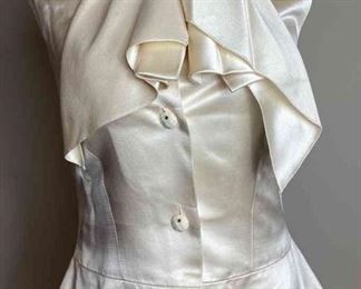 CHANEL Champagne Silk Sleeveless Blouse