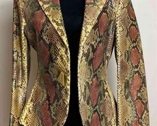 Bill Blass Multicolored Ombre Snakeskin Blazer