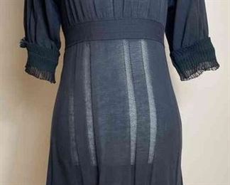 CHANEL 07P Wet Look Black Dress