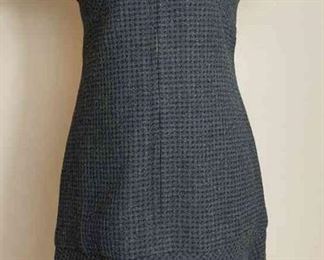 CHANEL 97A Wool Black Green Tweed Vintage Dress