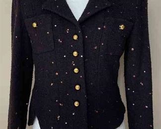 CHANEL Black And Copper Wool Blazer