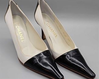 CHANEL Black And White Heels