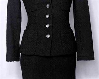 CHANEL Black Wool Suit