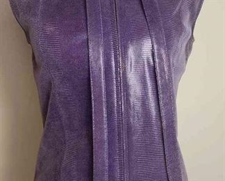 CHANEL Lilac Lizard Embossed Goat Skin Vest