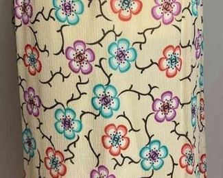 CHANEL MidLength Silk Skirt Multicolor