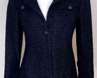 CHANEL Paris Black Wool Tweed Jacket