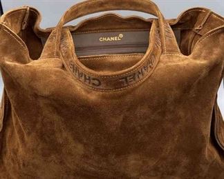 CHANEL Tote Bag Suede Leather