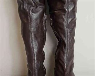 CHANEL Vintage Brown Lambskin Boots