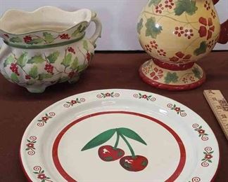 3 Pc Holly Cherry Decorative Items