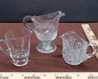 3 Glass Creamers