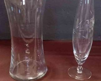 2 Glass Vases