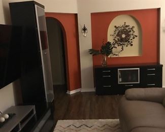 Still available price to sell . Beautiful, modern entertainment unit 