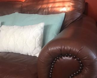 Beautiful leather sleeper couch. Great condition. Make an offer, price to sell 