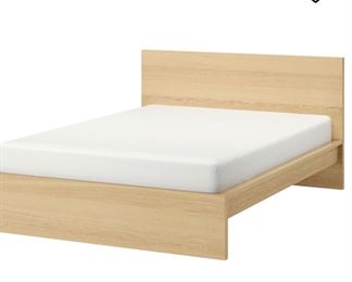 Still available, price to sell , king size bed frame. Light wood/ Ikea Malm . Great condition 