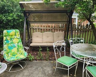 Swings cushions are kept inside to keep them in great shape!