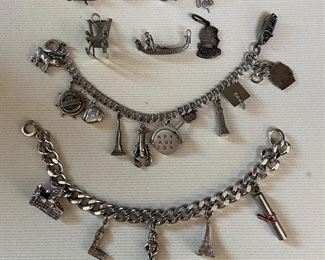 Silver charms and charm bracelets