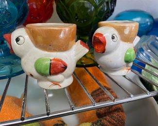 2 Lustre Ware Chick Themed Egg Cups