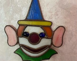 Clown Themed Stained Glass Ornament/Decor