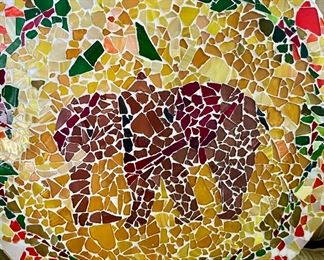 Elephant Themed Mosiac Decorative Plate