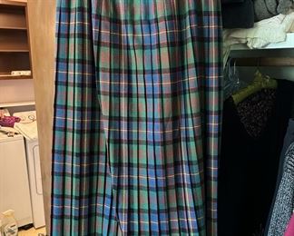 Knee Length Plaid Skirt