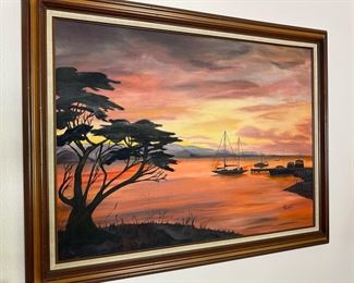 Impressionist Oil Painting of Seascape by A. Blunt