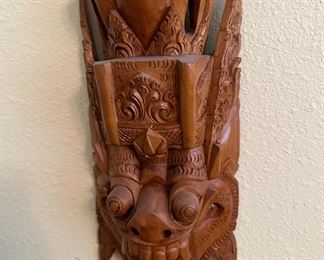Carved Wood Indonesian Mask