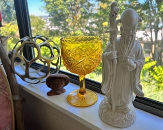 White Porcelain Sau Shou Chinese God of Longevity Figurine