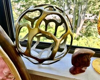 Brass Geometric Sphere