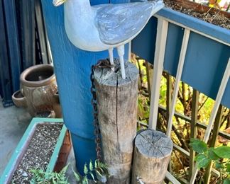 Wood Carved & Painted Seagull Statue