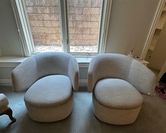 West Elm Barrell Chairs (1 has minor tear)