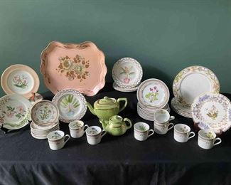 Green Floral Dishware