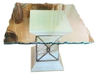Lot 024   0 Bid(s)
"Floating" Tessellated Mactan Stone, Metal and Glass Side Table
