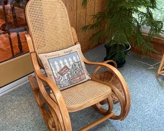 Wicker Bentwood Rocker