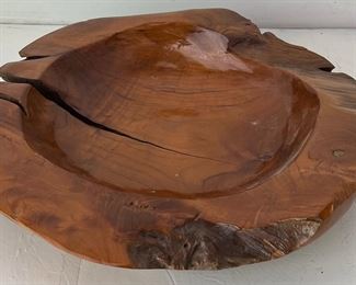 Large Made In Indonesia Hand Made Wooden Bowl 