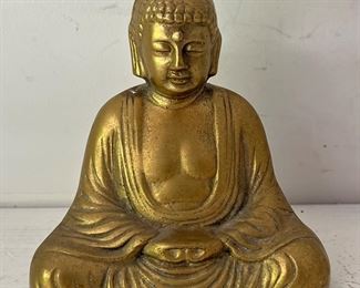 Vintage 6.5" Brass Budha Sculpture 