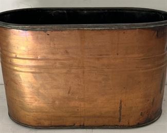 Antique Solid Copper Boiling Pot With Metal And Wood Handles Pat. 1898 (as Is)