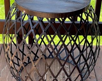 Wood And Metal Plant Stand