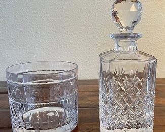 Crystal Ice Bucket And Decanter